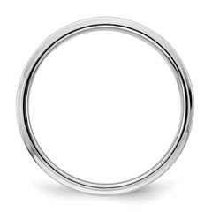 SS Rhodium-plated 6mm Flat w/ Step Edge Size 7 Band