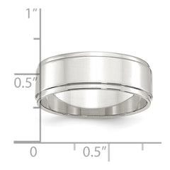 Sterling Silver 7mm Flat with Step Edge Size 10.5 Band