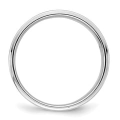 SS Rhodium-plated 7mm Flat w/ Step Edge Size 13 Band