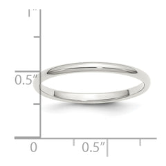Sterling Silver 2mm Half Round Size 6 Band