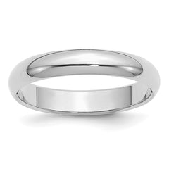 Sterling Silver Rhodium-plated 4mm Half-Round Size 11 Band
