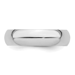 Sterling Silver Rhodium-plated 5mm Half-Round Size 12.5 Band