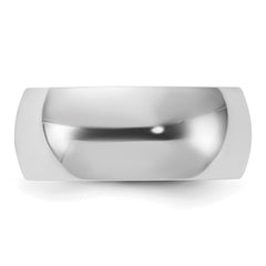 Sterling Silver Rhodium-plated 8mm Half-Round Size 11 Band
