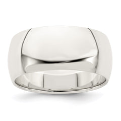 Sterling Silver 9mm Half Round Size 8 Band