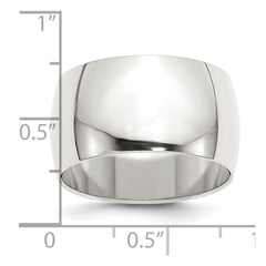 Sterling Silver 12mm Half Round Size 11.5 Band