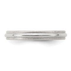 Sterling Silver 3mm Half Round Milgrain Size 10 Band