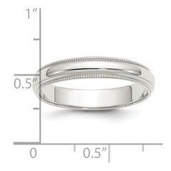Sterling Silver 4mm Half Round Milgrain Size 11.5 Band