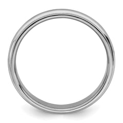 Sterling Silver Rhodium-plated 4mm Half Round Milgrain Size 10.5 Band