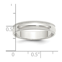 Sterling Silver 5mm Half Round Milgrain Size 9 Band