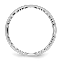 Sterling Silver Rhodium-plated 6mm Half Round Milgrain Size 12 Band