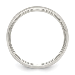 Sterling Silver 7mm Half Round Milgrain Size 11.5 Band
