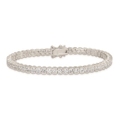 Sterling Silver Rhodium-plated CZ Tennis Bracelet - 3