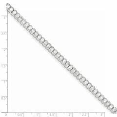 Sterling Silver Rhodium-plated CZ Tennis Bracelet - 3
