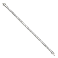 Sterling Silver Rhodium-plated CZ Tennis Bracelet - 6