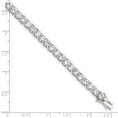 Sterling Silver Rhodium-plated CZ Tennis Bracelet - 6