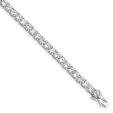 Sterling Silver Rhodium-plated CZ Tennis Bracelet - 6