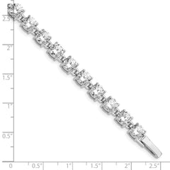 Sterling Silver Rhodium-plated CZ Tennis Bracelet - 4