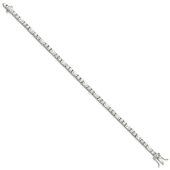 Sterling Silver Rhodium-plated CZ Tennis Bracelet - 8