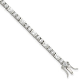 Sterling Silver Rhodium-plated CZ Tennis Bracelet - 8