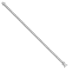 Sterling Silver Rhodium-plated CZ Tennis Bracelet - 7