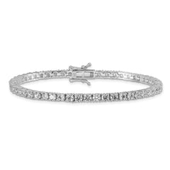 Sterling Silver Rhodium-plated CZ Tennis Bracelet - 7