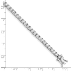 Sterling Silver Rhodium-plated CZ Tennis Bracelet - 7