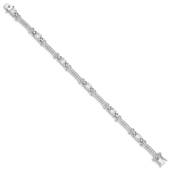 Sterling Silver Rhodium-plated CZ Bracelet - 3