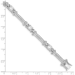 Sterling Silver Rhodium-plated CZ Bracelet - 3