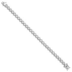 Sterling Silver Rhodium-plated CZ Tennis Bracelet - 2