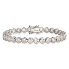 Sterling Silver Rhodium-plated CZ Tennis Bracelet - 2