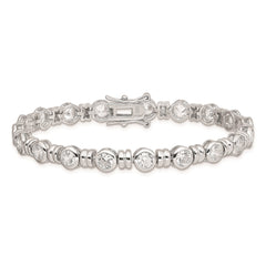Sterling Silver Rhodium-plated CZ Bracelet - 2
