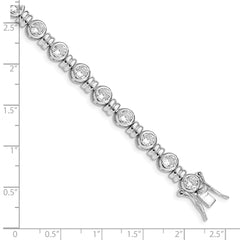 Sterling Silver Rhodium-plated CZ Bracelet - 2
