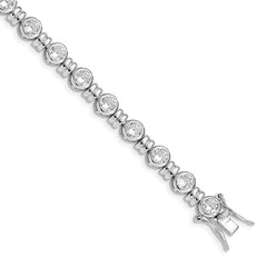 Sterling Silver Rhodium-plated CZ Bracelet - 2