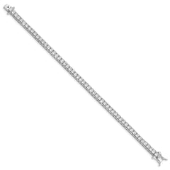 Sterling Silver Rhodium-plated CZ 7 inch Tennis Bracelet - 2