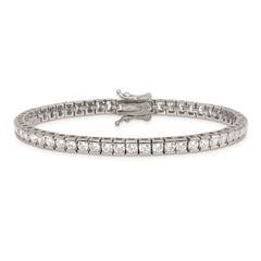 Sterling Silver Rhodium-plated CZ 7 inch Tennis Bracelet - 2