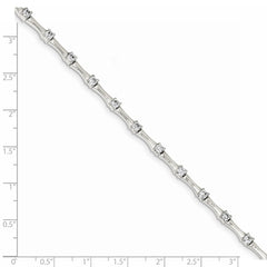 Sterling Silver CZ Fancy Polished Bracelet - 2