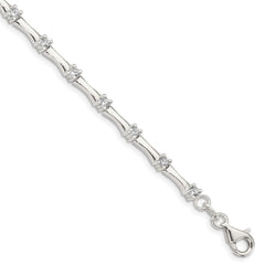 Sterling Silver CZ Fancy Polished Bracelet - 2