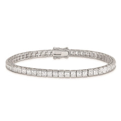 Sterling Silver Rhodium-plated CZ Tennis Bracelet - 5