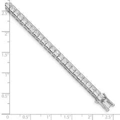 Sterling Silver Rhodium-plated CZ Tennis Bracelet - 5