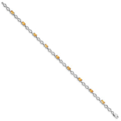 Sterling Silver Rhodium-plated Citrine Bracelet