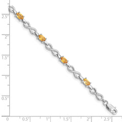 Sterling Silver Rhodium-plated Citrine Bracelet