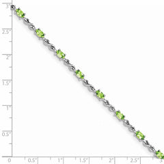 Sterling Silver Rhodium-plated Peridot Bracelet - 3