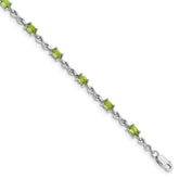 Sterling Silver Rhodium-plated Peridot Bracelet - 3