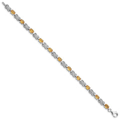 Sterling Silver Rhodium-plated Citrine Bracelet - 3