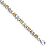 Sterling Silver Rhodium-plated Citrine Bracelet - 3