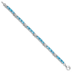 Sterling Silver Rhodium-plated Blue Topaz Bracelet