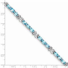 Sterling Silver Rhodium-plated Blue Topaz Bracelet