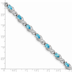 Sterling Silver Rhodium-plated Blue Topaz Bracelet - 2