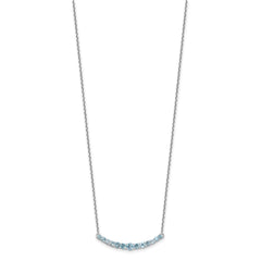 Sterling Silver Rhodium-plated Blue Topaz Pendant w/Necklace