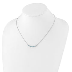 Sterling Silver Rhodium-plated Blue Topaz Pendant w/Necklace